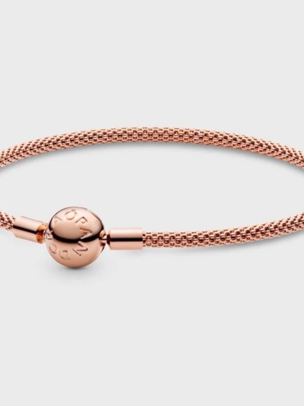 Pandora Rose Gold Mesh Bracelet with Logo Clasp